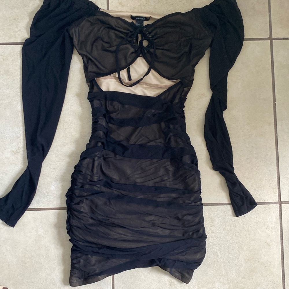 Black/Mesh mini dress